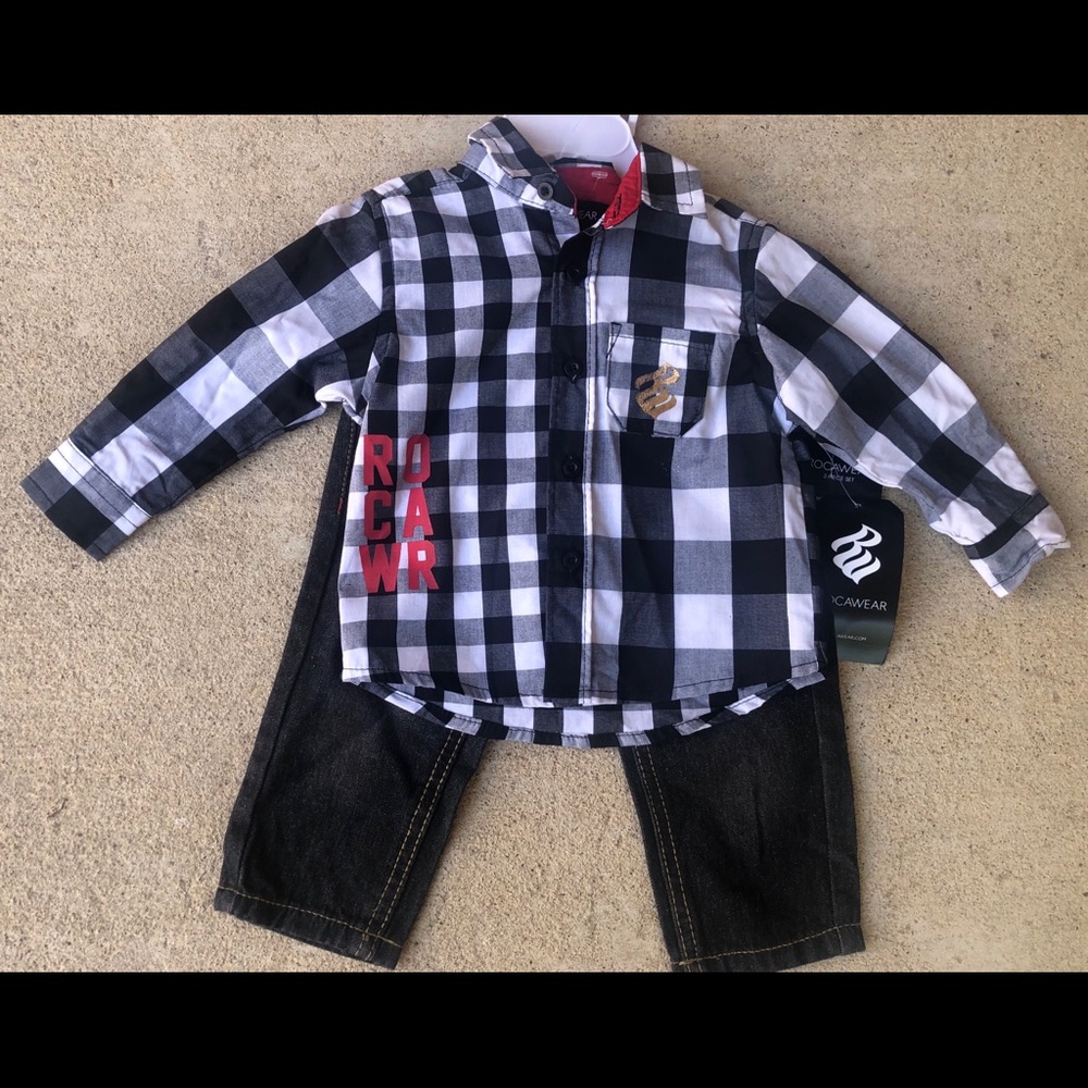 Rocawear Boy's Shirt and Jeans Set 6-9 Months New